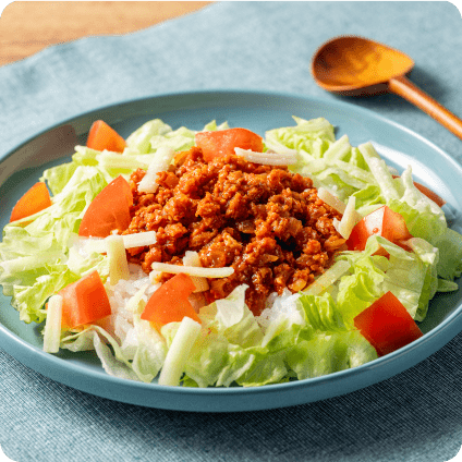 ①みそを使って和風に！大豆のお肉のタコミート