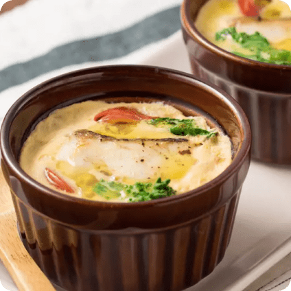 ③春の具材で「鯛と菜の花の洋風茶碗蒸し」