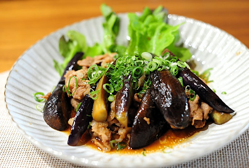 茄子と豚肉の塩麹パウダーいため