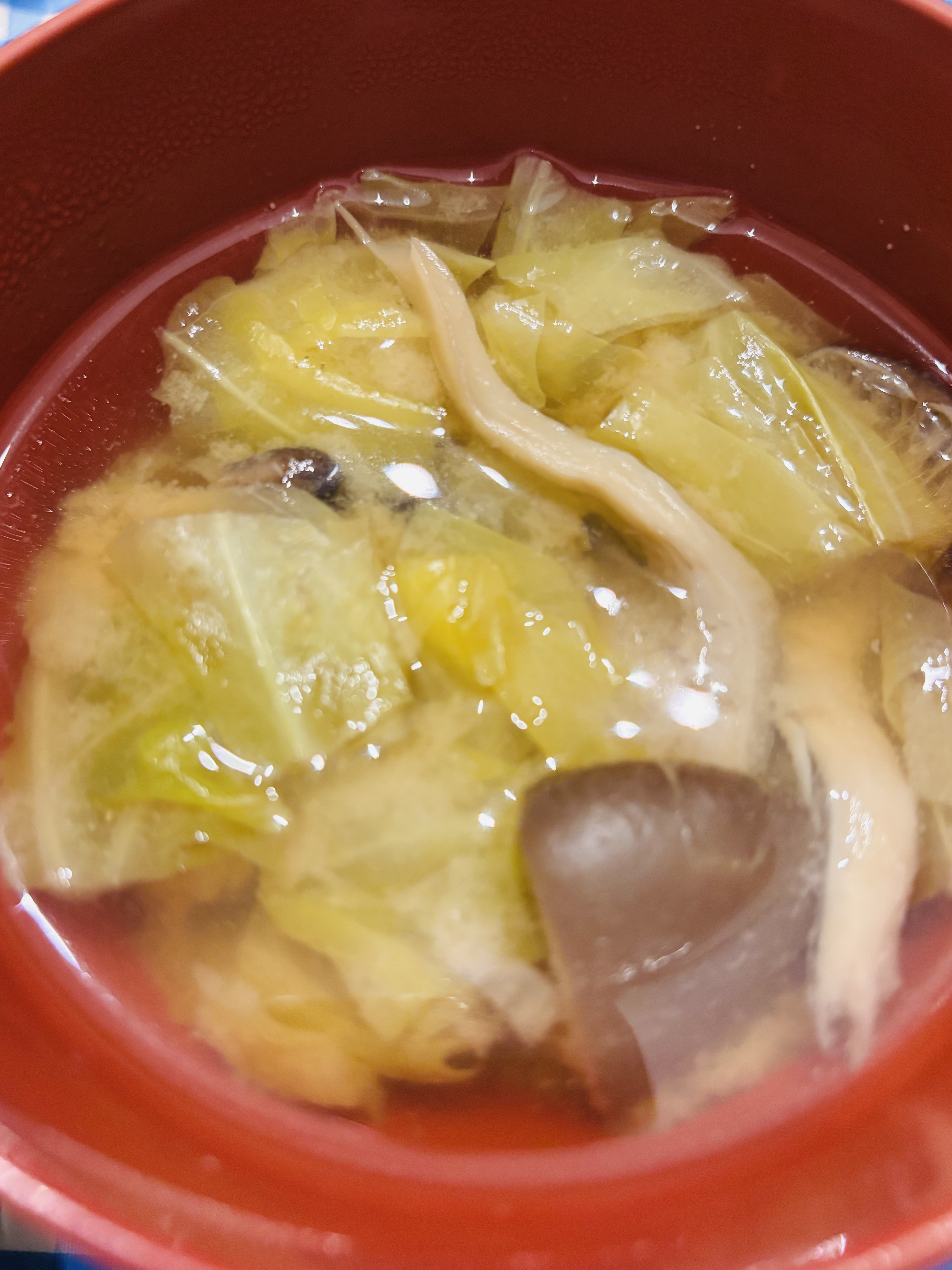 ひらたけと春キャベツ
