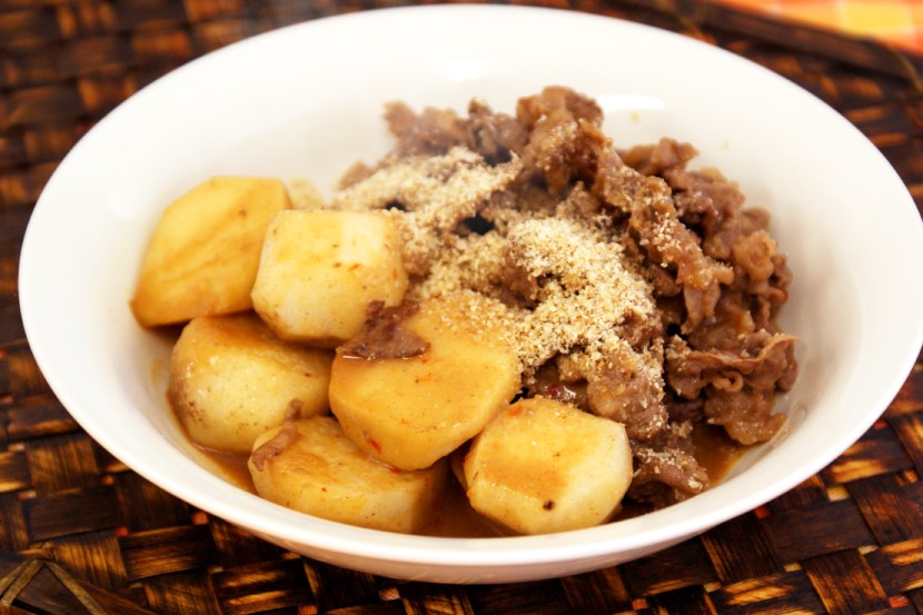 里芋と牛肉の炒め煮