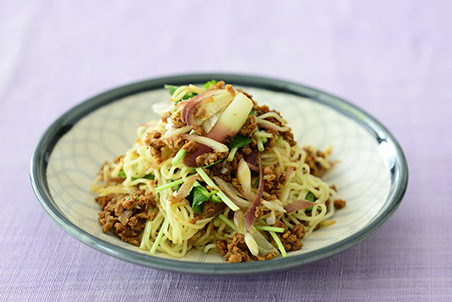 大豆のお肉ミンチ 肉みそ風とたっぷり薬味の和え麺