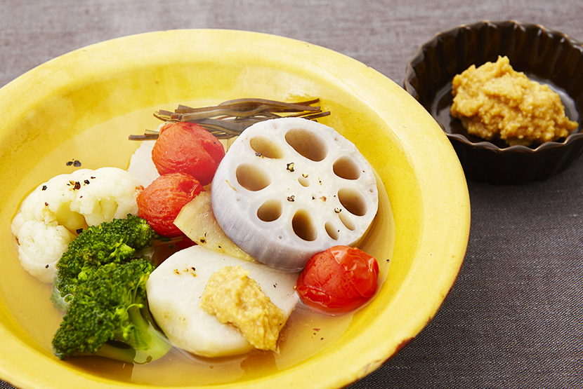 冬野菜の和風ポトフ しょうがみそ添え