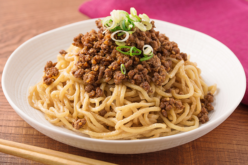 四川風 大豆のお肉のごま味噌そぼろ麺