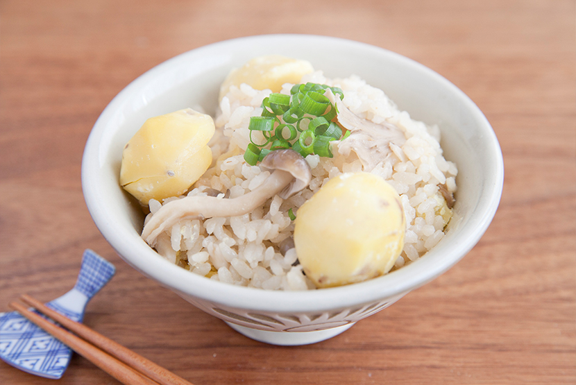 栗ときのこの炊き込みご飯