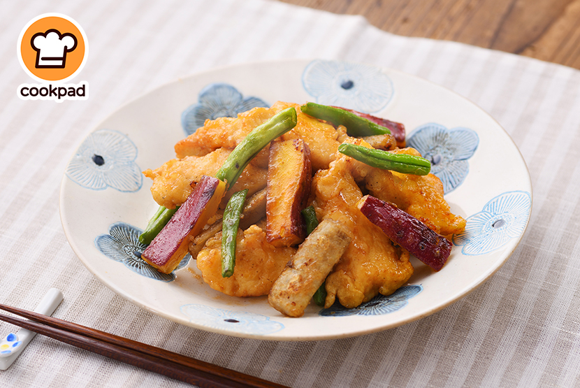 鶏肉と根菜の彩りきんぴら