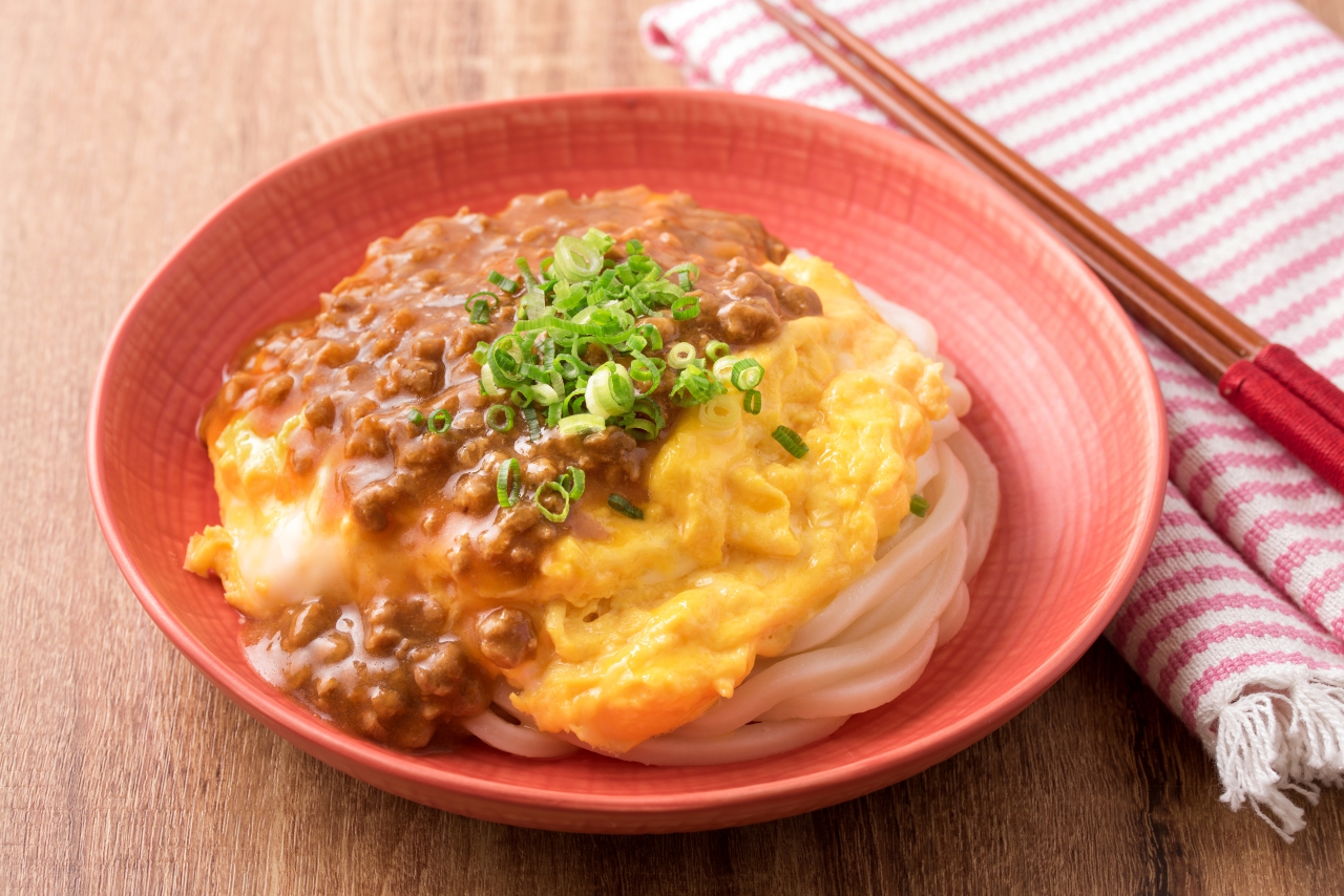 ふわとろ卵のせ冷やし麻婆うどん レシピ マルコメ