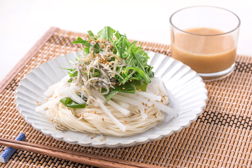 和風じゃこサラダ冷や汁つけそうめん