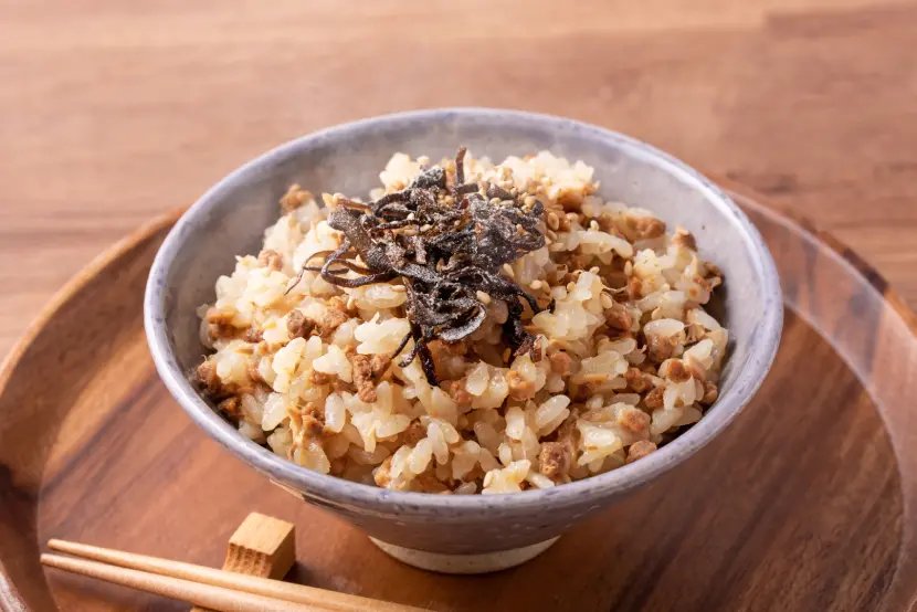 ツナと大豆のお肉の炊き込みご飯