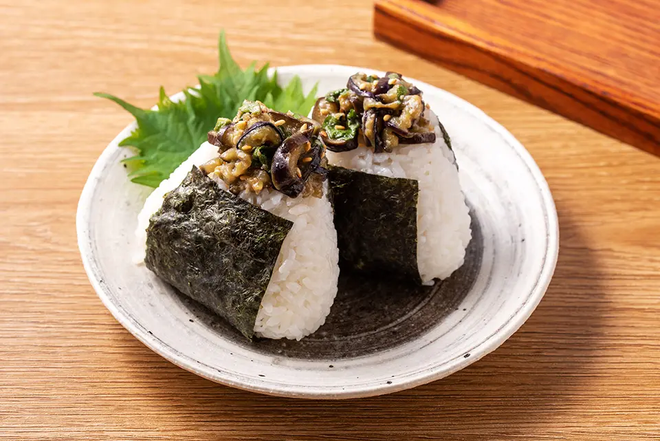 大葉と茄子の味噌おにぎり