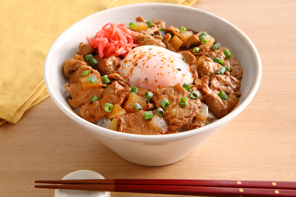 大豆のお肉のすき焼き丼