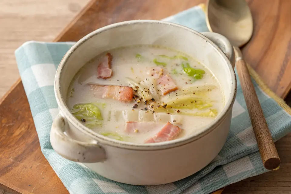 白菜の米糀ミルクスープ