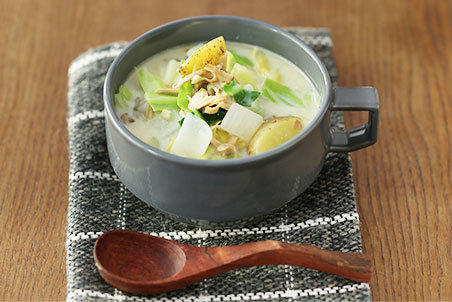 春キャベツのクラムチャウダー レシピ マルコメ