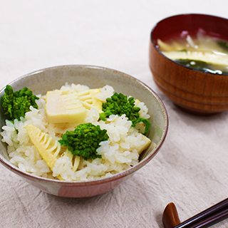 旬の菜の花を使った「たけのこみそご飯」を作ってみました！