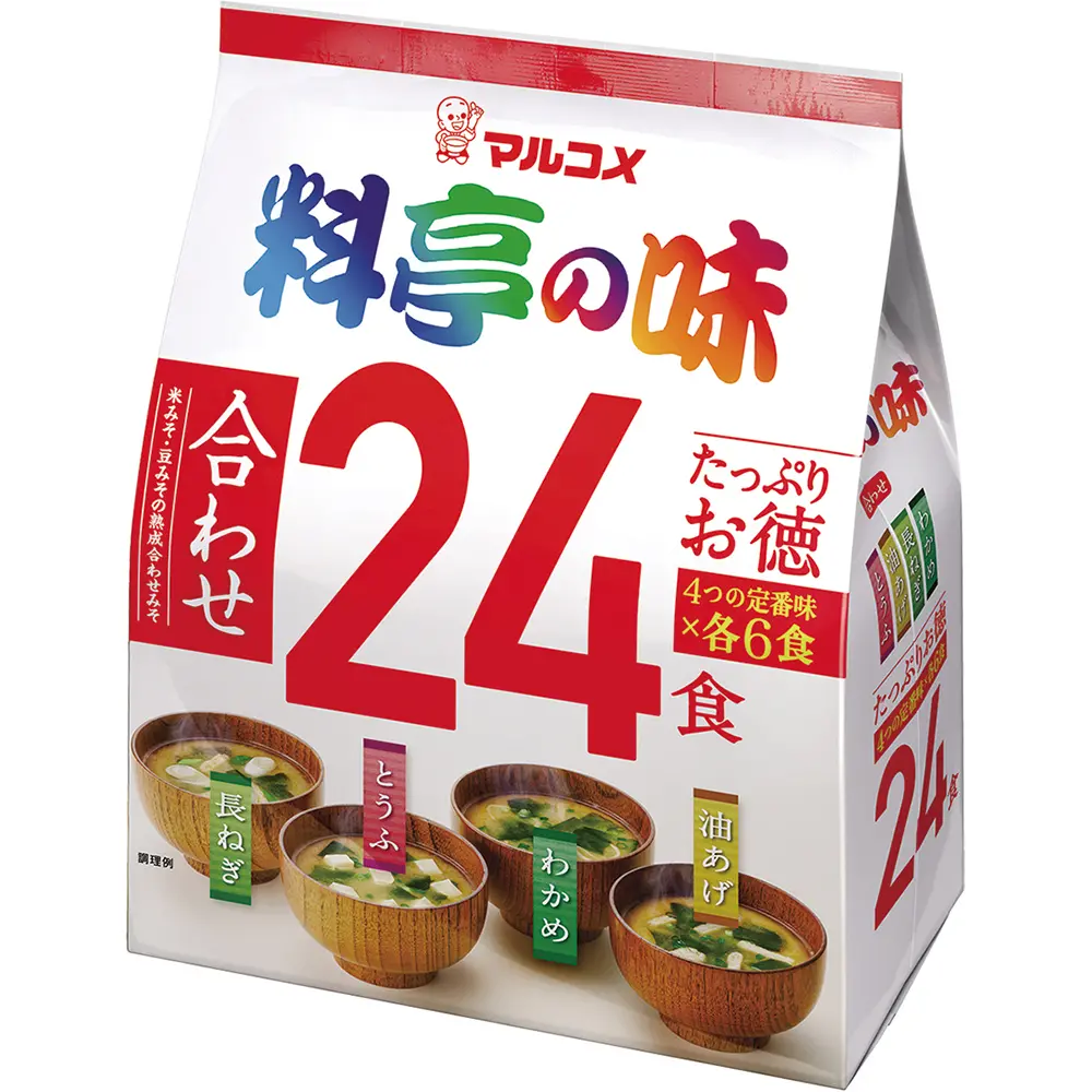 Ryotei No Aji Miso-Suppe verschiedene Geschmacksrichtungen 24 Pck.