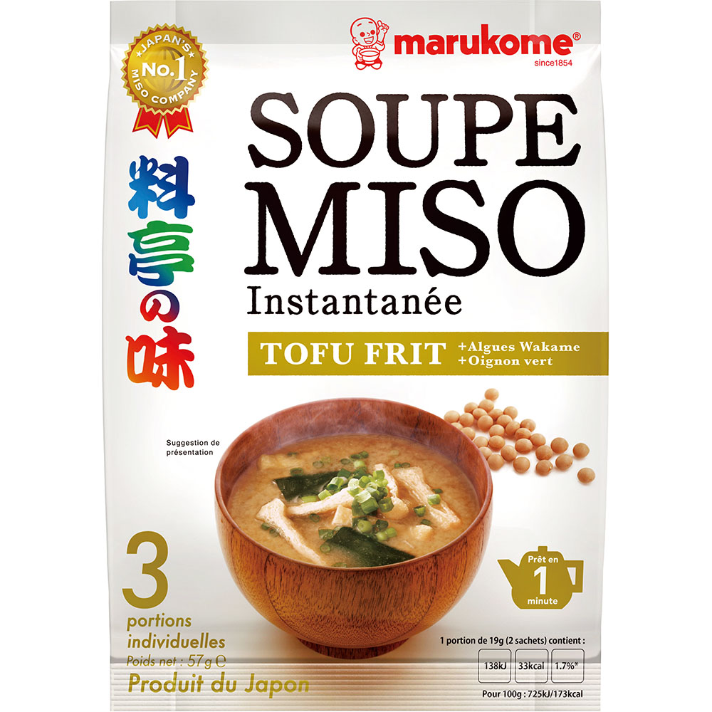 Soupe miso au tofu frit Ryotei no Aji version française (3 portions)