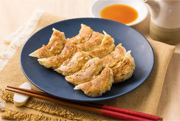 Pan-Fried Soy Meat Gyoza Dumplings