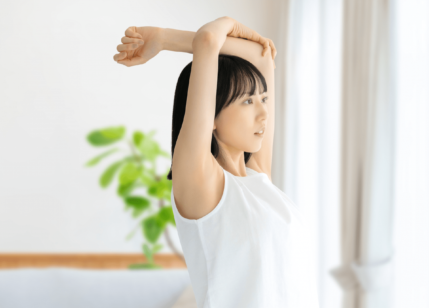 朝のベッドストレッチ＆深呼吸