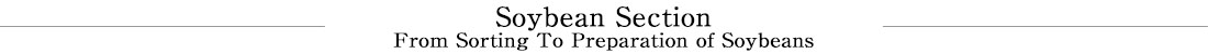 Soybean Section. From Sorting To Preparation of Soybeans.