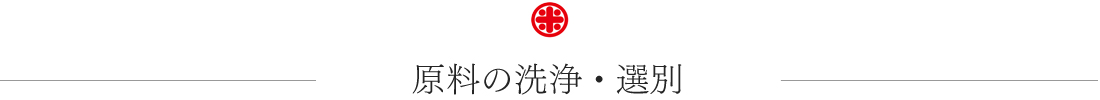 原料の洗浄・選別