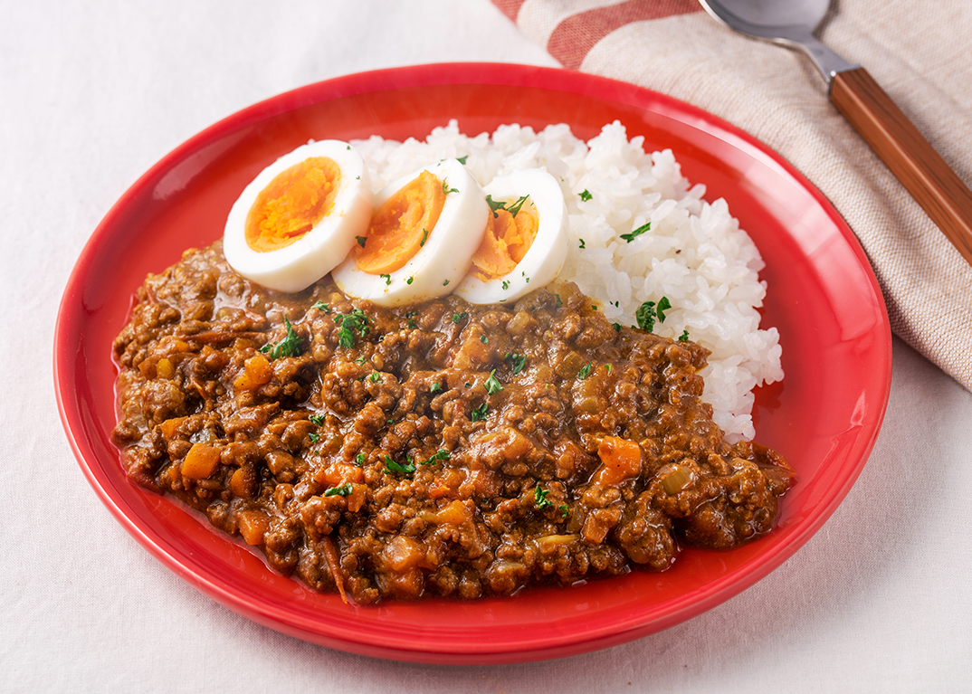 電気圧力鍋で作る大豆のお肉入り ヘルシーキーマカレー