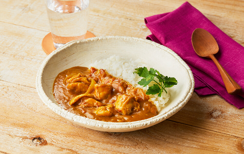 レンジで簡単！​<br>糀甘酒でバターチキンカレー