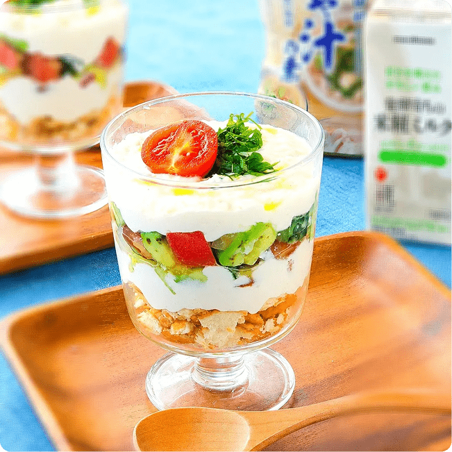 夏野菜の冷や汁ティラミス～米糀ミルク仕立て～