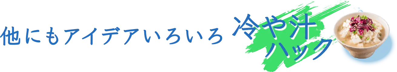 他にもいろいろアイデアいろいろ冷や汁ハック