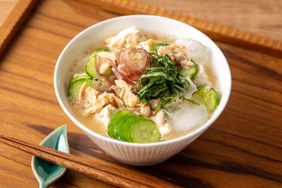 ツナとみょうがの冷や汁