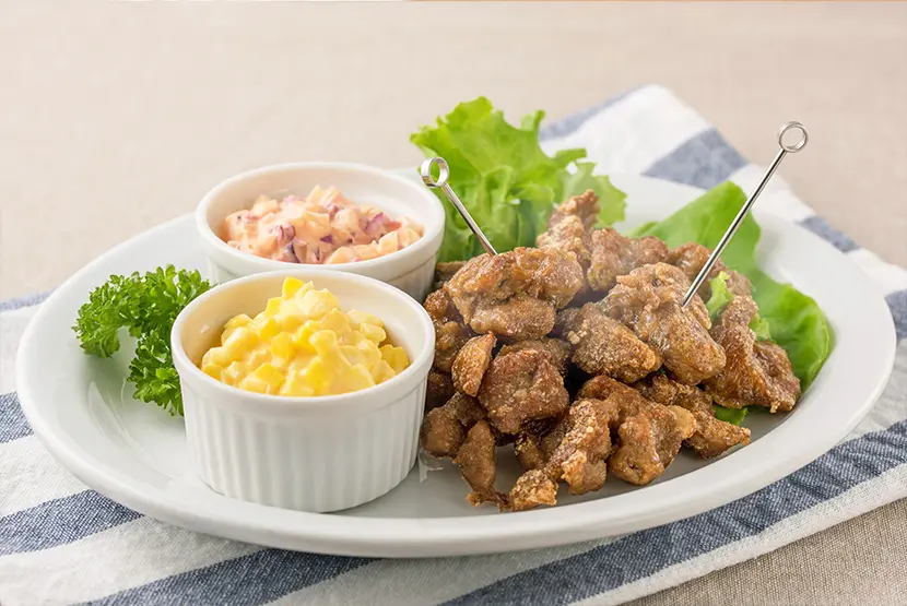 大豆のお肉の唐揚げ~2種の漬物タルタル添え~