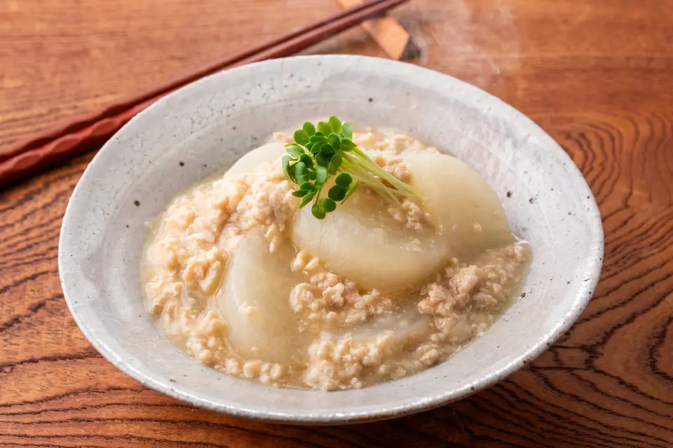 鶏そぼろゆずみそあん